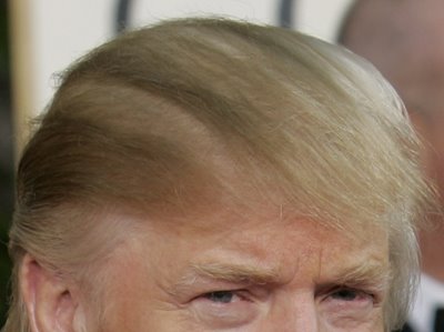 Is that Donald Trump's hair that is wrapped around his head, or a hair piece