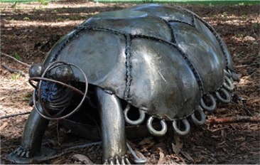 Orton Turtle Sculpture Leaving Fast